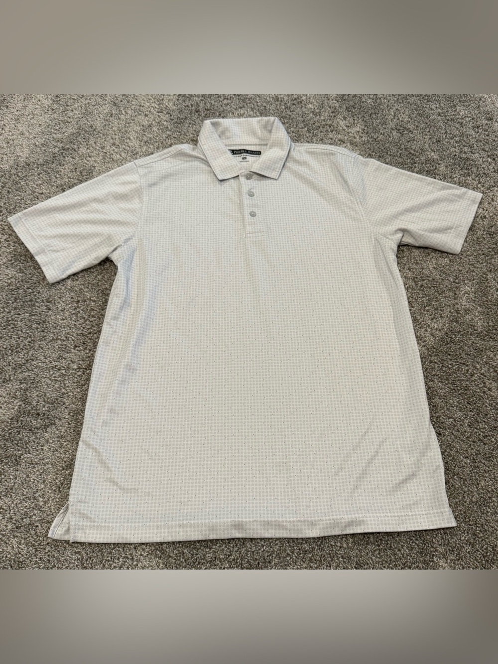 Men's Short Sleeve Polo - Light Gray Pattern
